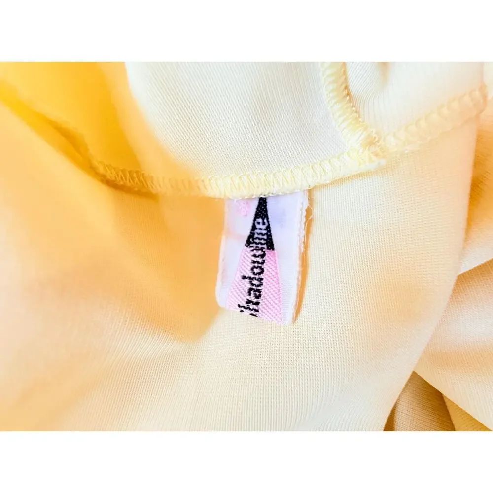 Rare Vintage 1960s Shadowline Butter Yellow Nylon Nightgown Full Skirt XS - Picture 14 of 14